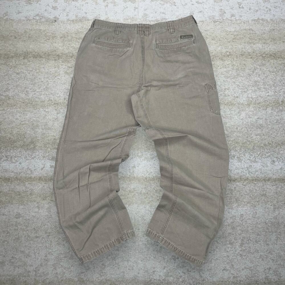 Vintage Y2K Columbia Hiking Pants 36x32 Baggy Wide Leg Fit Tan Cotton